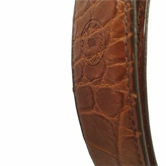 Just Campagne Leather Croc Print Belt Made France - Picture 3 of 5